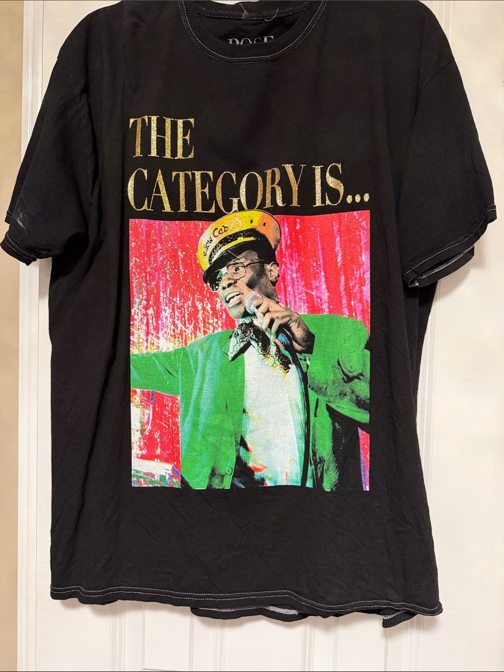 Urban Outfitters Black Graphic Tee with Green & Red Print